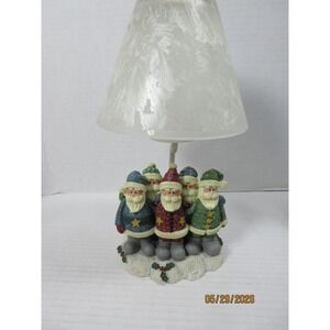 Crazy Mountain Christmas Santas Tea Light Candle Holder with Frosted Glass Shade